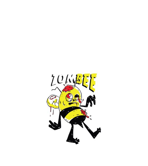 Zombee Albină Zombie model albastru închis pe tricou