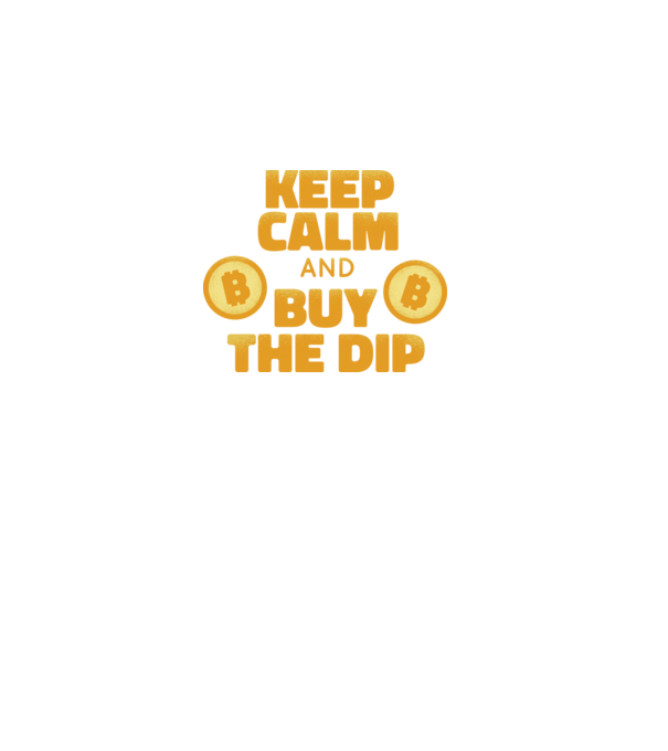 Keep calm and buy the dip Bitcoin model negru pe tricou