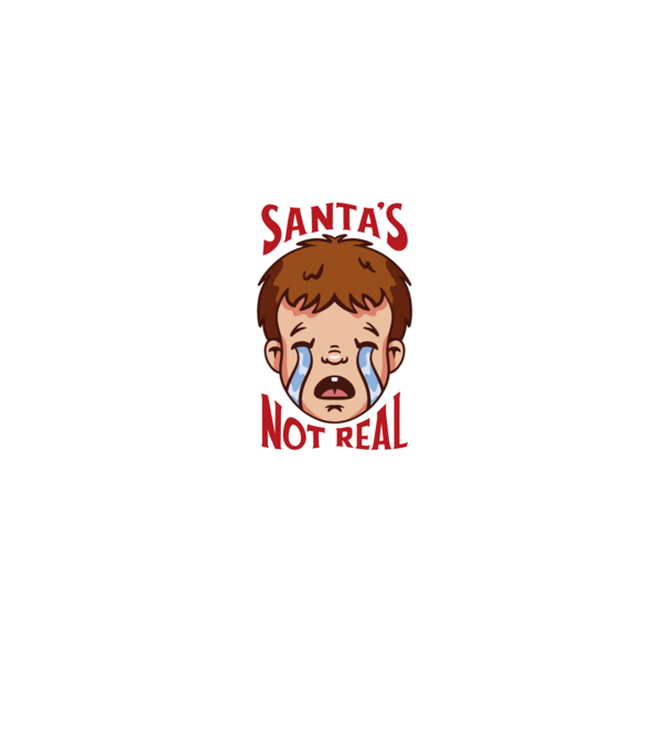 Santa's Not Real copil plângând model alb/roșu pe tricou