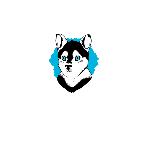 Câine Pomsky model alb pe tricou