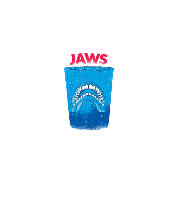 Jaws dinți tricou parodie model negru pe tricou