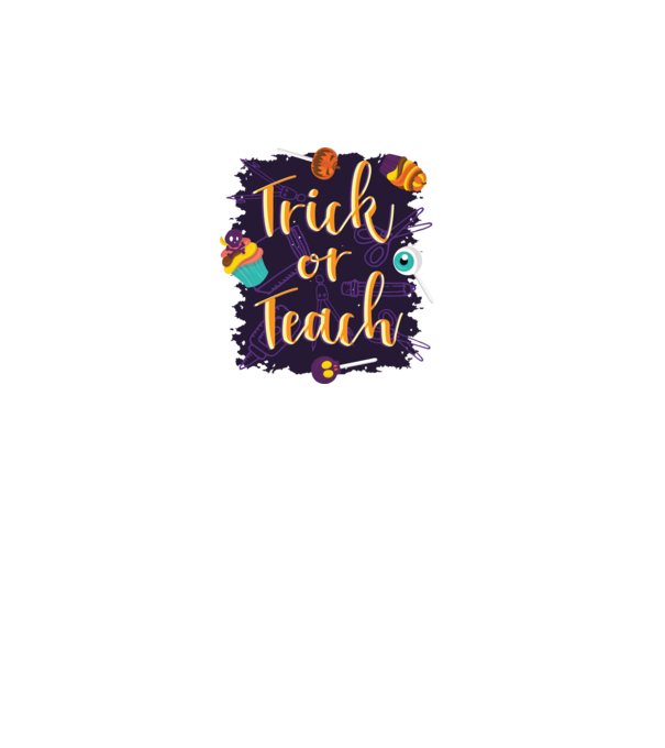 Trick or Teach Halloween pentru profesori model alb pe tricou