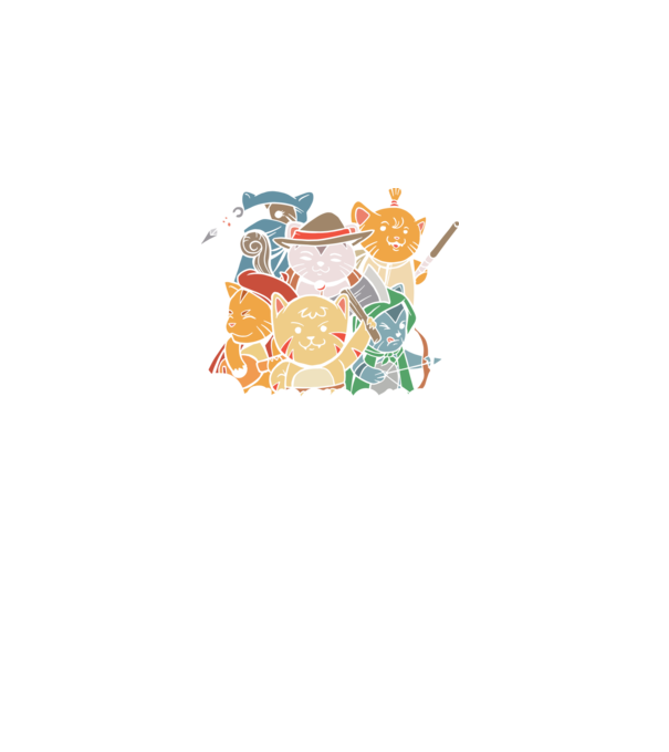 Dungeons and Cats - Joc de rol cu pisici model negru pe tricou