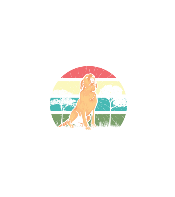 Golden Retriever retro model negru pe tricou