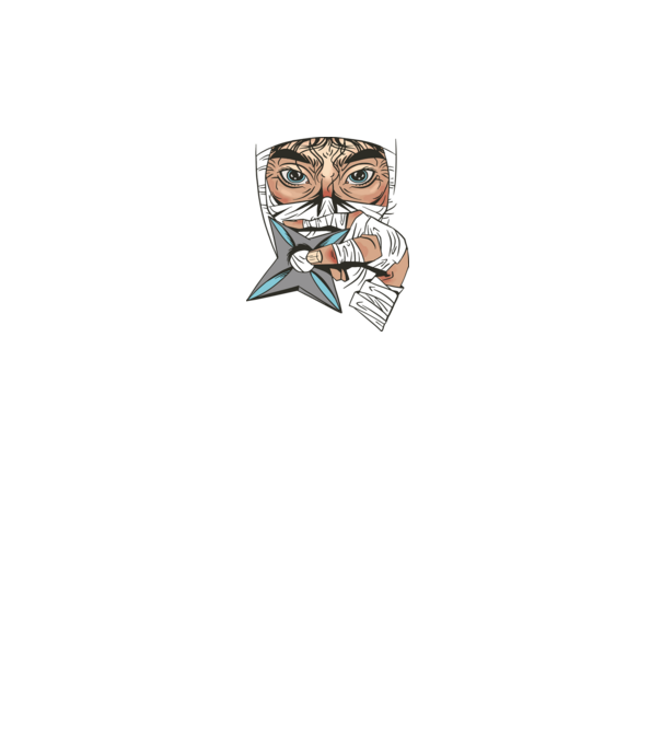 Cap de ninja model negru pe tricou