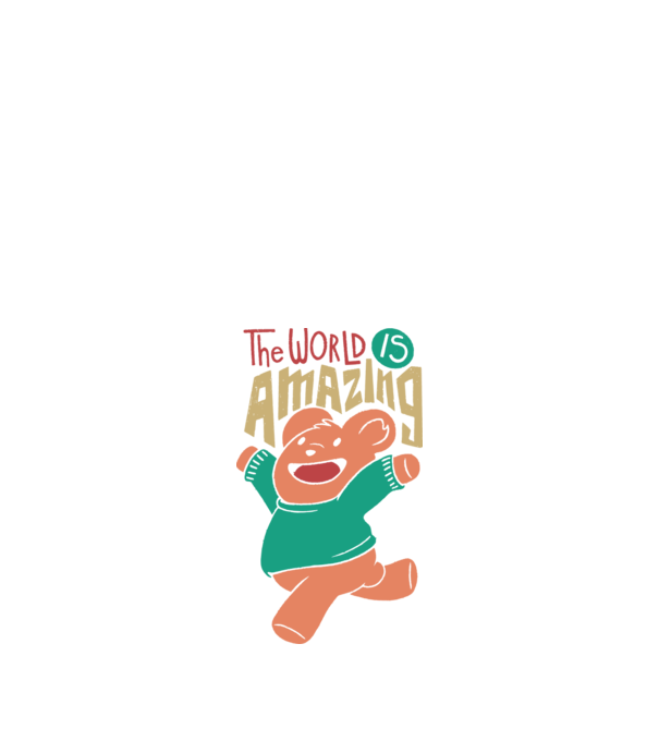 The world is amazing ursuleț Teddy model negru pe tricou
