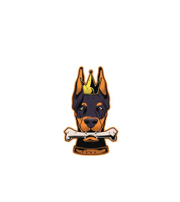 Rege Doberman model negru pe tricou