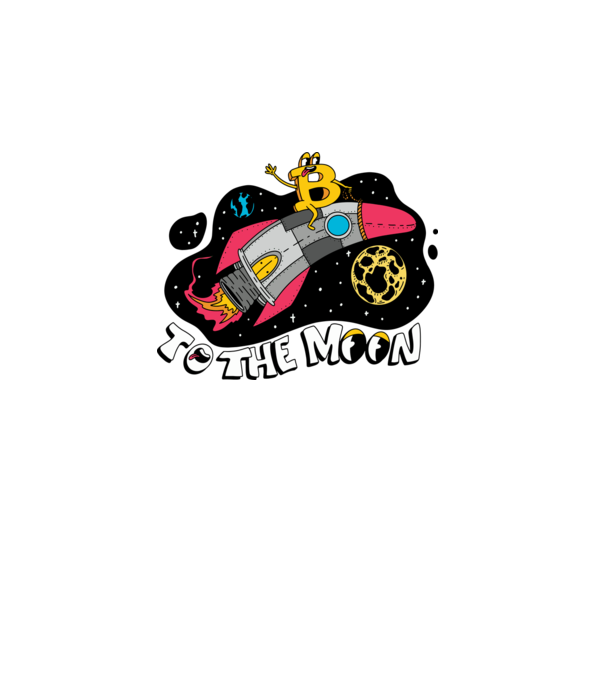 Bitcoin to the moon model turcoaz pe tricou