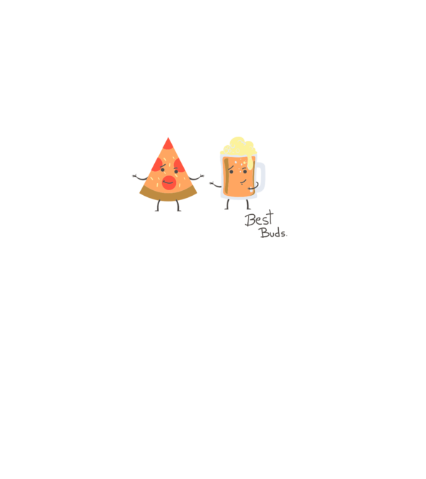 Best Buds - Pizza + Beer model albastru deschis pe tricou