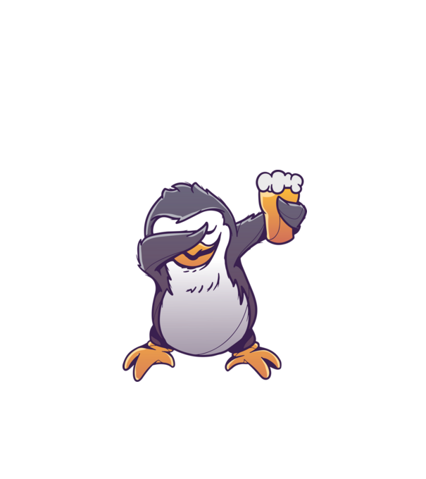Pinguin cu Bere DAB model turcoaz pe tricou