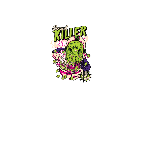 Cereal Killer model gri închis pe tricou
