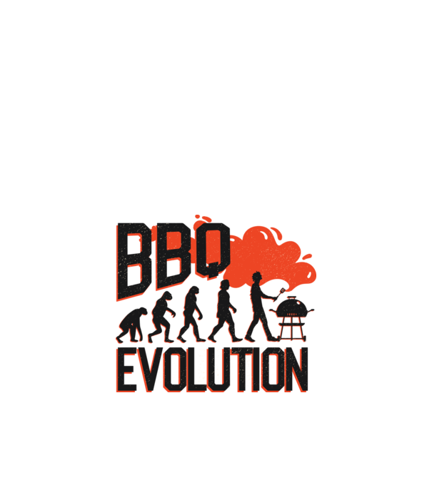 BBQ Evoluție Grătar model alb pe tricou