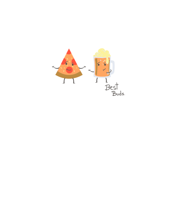 Best Buds - Pizza + Beer model gri pe tricou