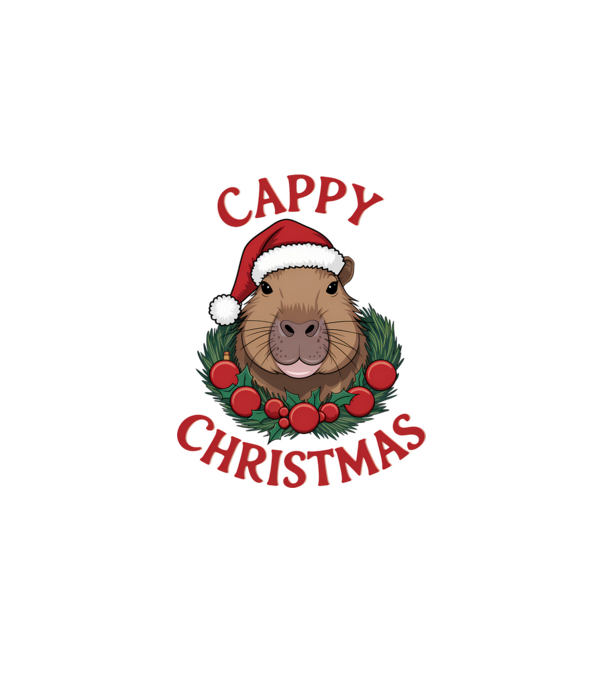 Cappy Christmas 2 model alb pe tricou