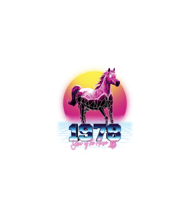 1978 Year of the Horse model negru pe tricou