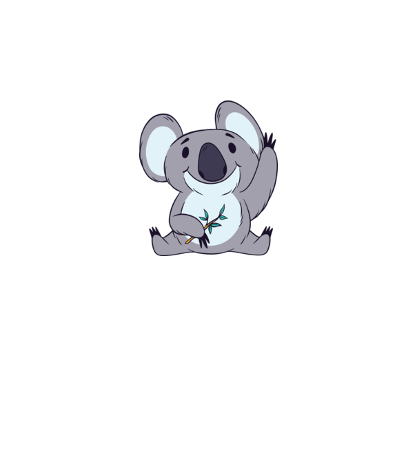 Koala drăguț model alb pe tricou