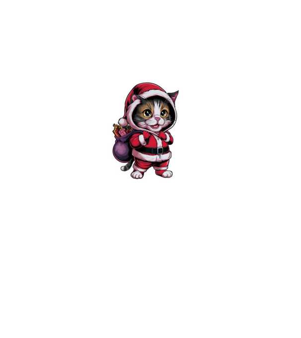 Santa Cat model negru pe tricou