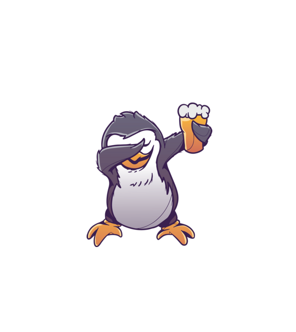 Pinguin cu Bere DAB model turcoaz pe tricou