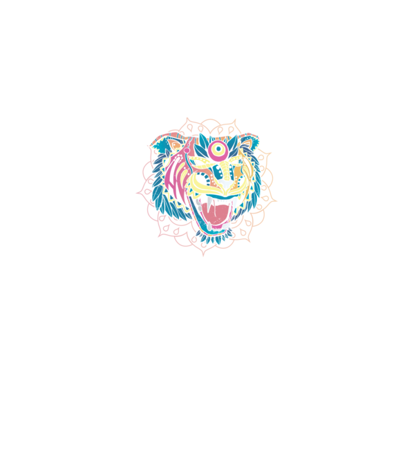 Tigru Mandala model negru pe tricou