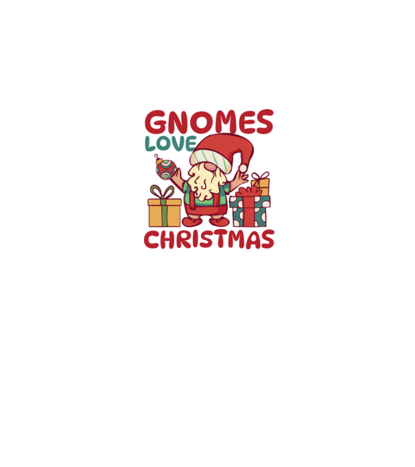 Gnomes LOVE Christmas model alb pe tricou