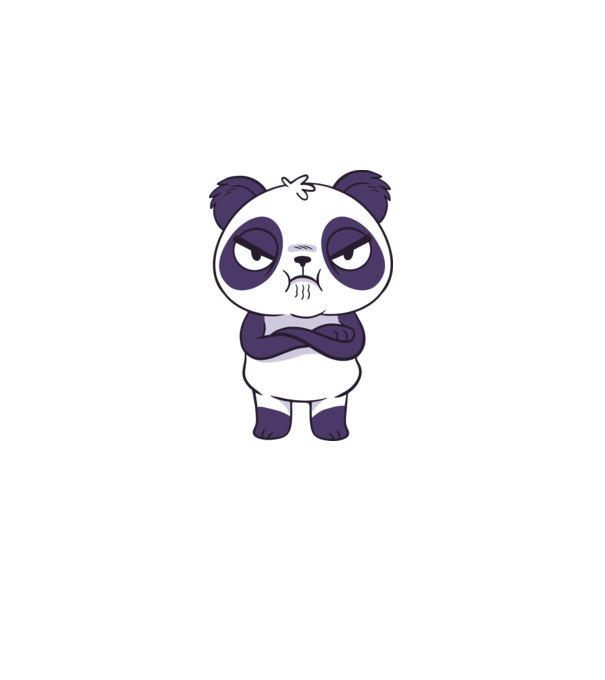 Panda furios model albastru deschis pe tricou