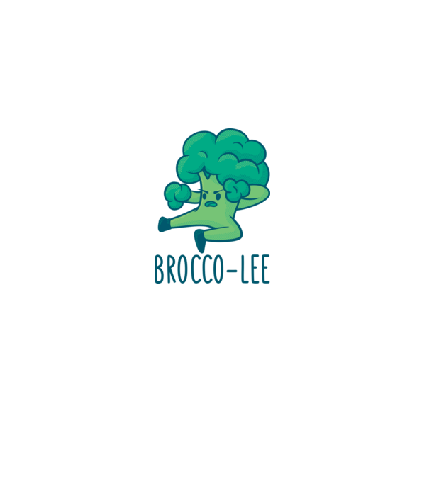 Brocco-Lee - Broccoli Karate model alb pe tricou