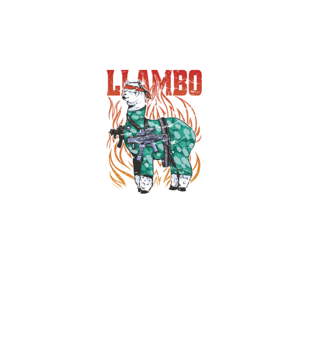 Llambo Lama model negru pe tricou