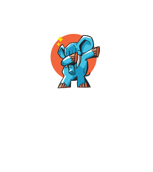 Elefant DAB model turcoaz pe tricou