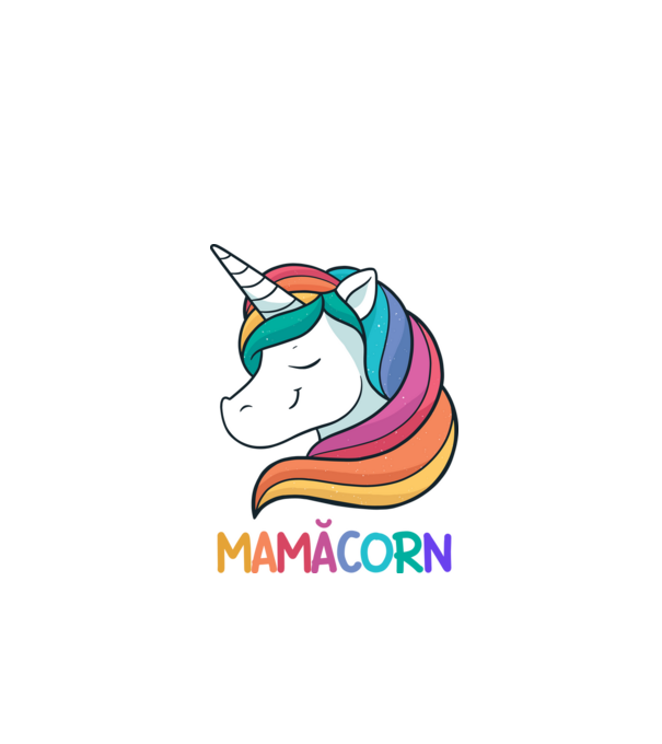 mamăcorn model negru pe tricou