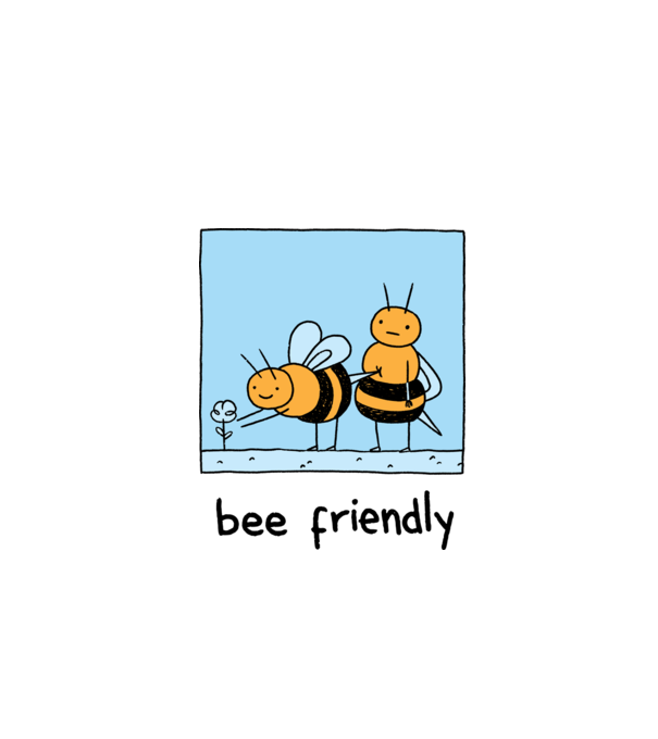 Bee friendly model alb pe tricou
