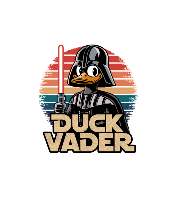 Duck Vader model nisipiu pe tricou