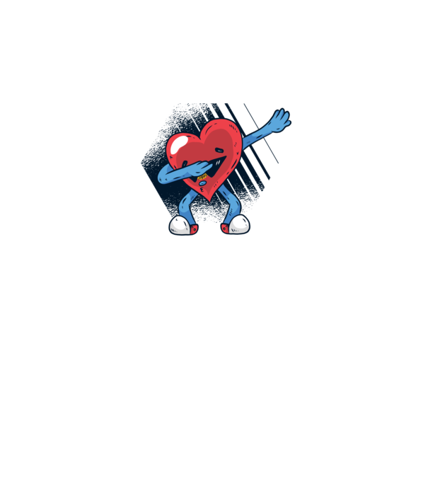 'Inimă DAB Floss Heart tricou amuzant pentru Valentine''s Day' model alb pe tricou
