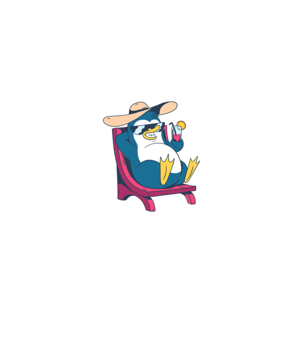 Pinguin cool stă la plajă la mare model gri pe tricou