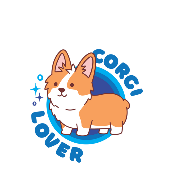 Corgi Lover model alb pe tricou