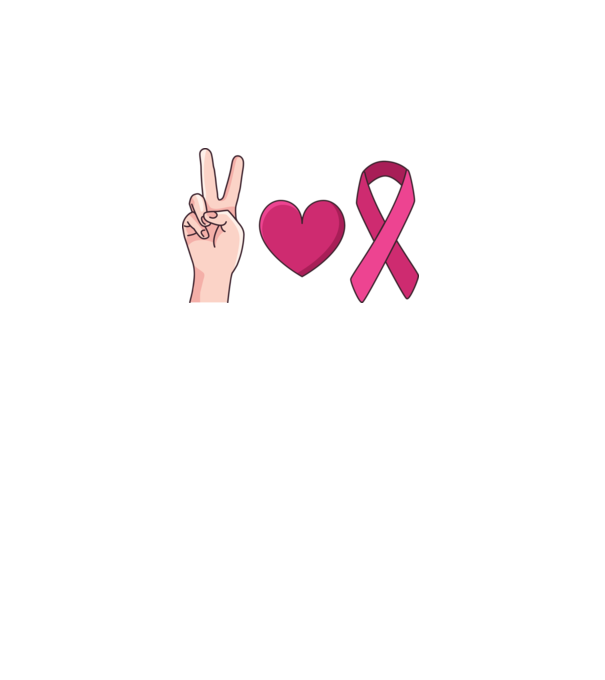 Peace Love lupta împotriva cancerului de sân model dusty pink pe tricou