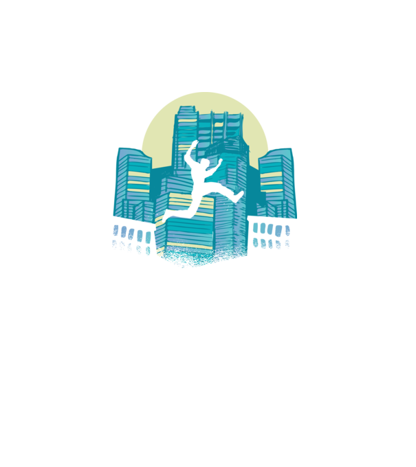 Parkour model turcoaz pe tricou