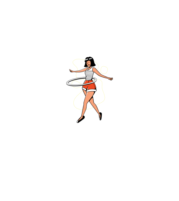 Cerc hula-hoop model negru pe tricou