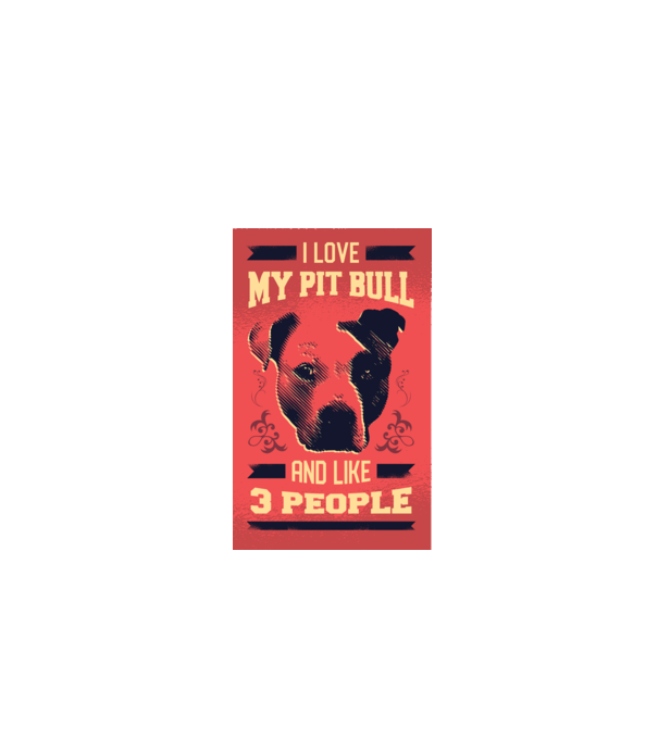 Îmi iubesc Pitbull-ul meu și încă 3 persoane model alb pe tricou