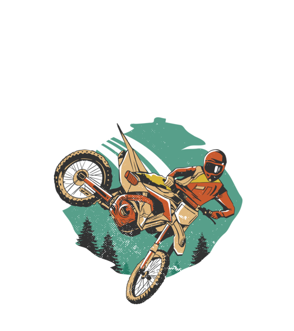 Motociclist motocros model alb pe tricou