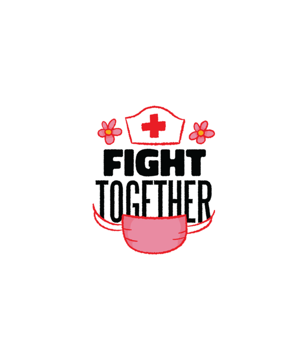 Fight together Asistentă medicală model alb pe tricou