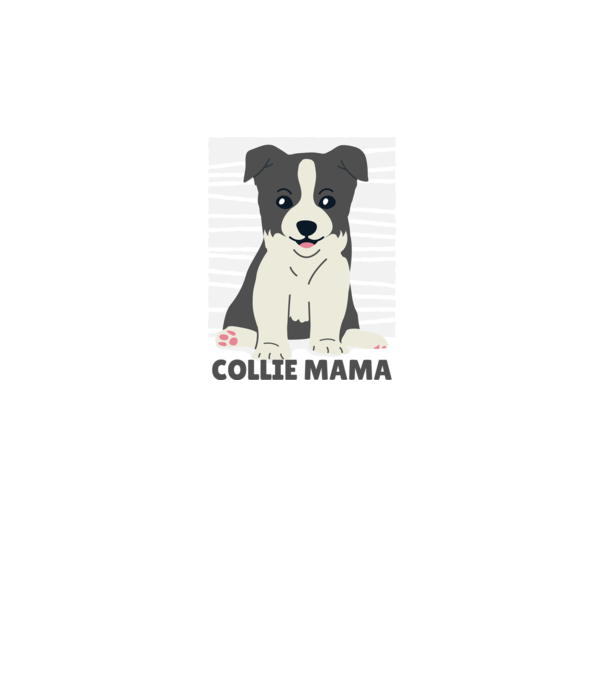 Border Collie Mamă model negru pe tricou