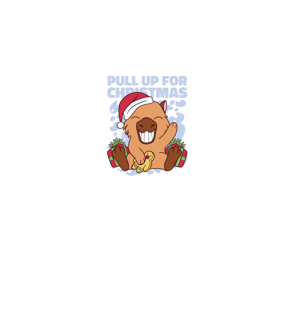 Pull up for christmas Capybara model alb pe tricou