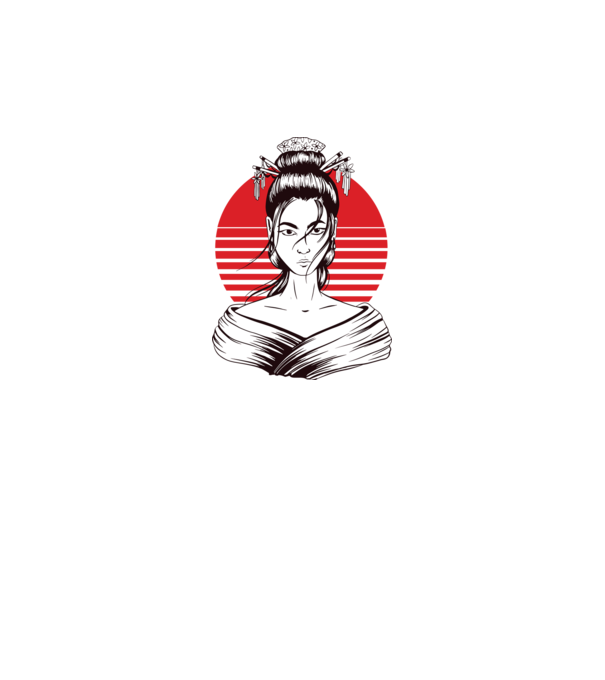 Geisha japoneză model gri pe tricou