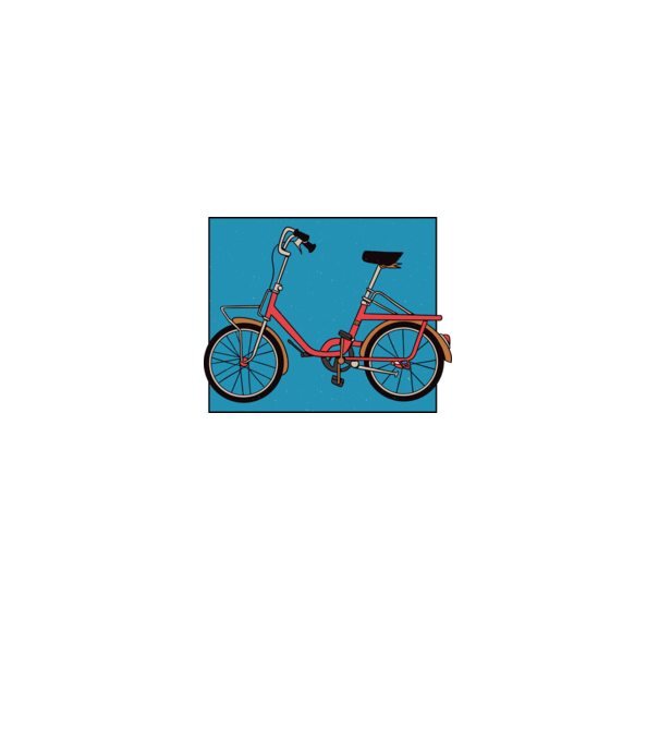 Bicicletă Camping model alb pe tricou