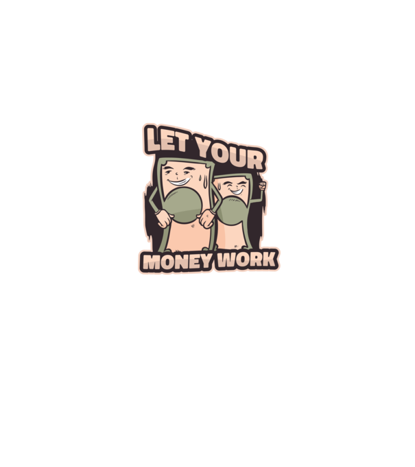 Let your money work model albastru jeanși pe tricou