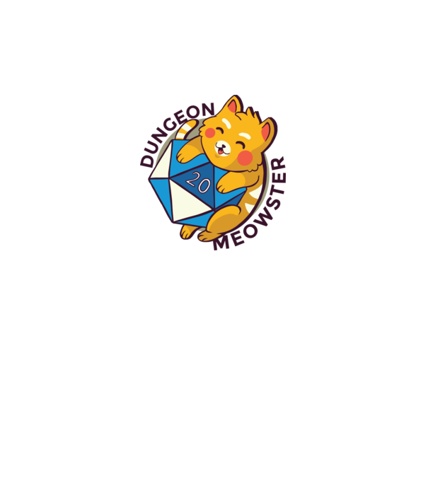 Dungeon Meowster joc de rol RPG tricou cu pisică model alb pe tricou