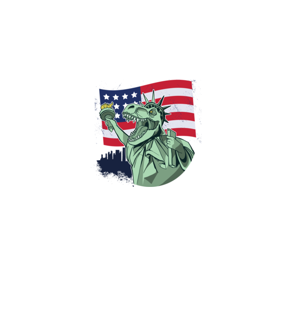 Ziua Independenței americane 4 iulie T-rex model alb pe tricou