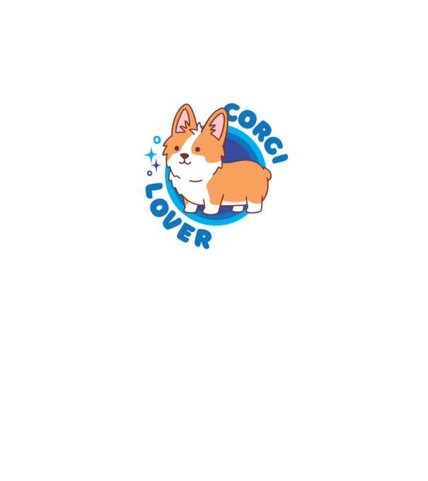 Corgi Lover model alb pe tricou