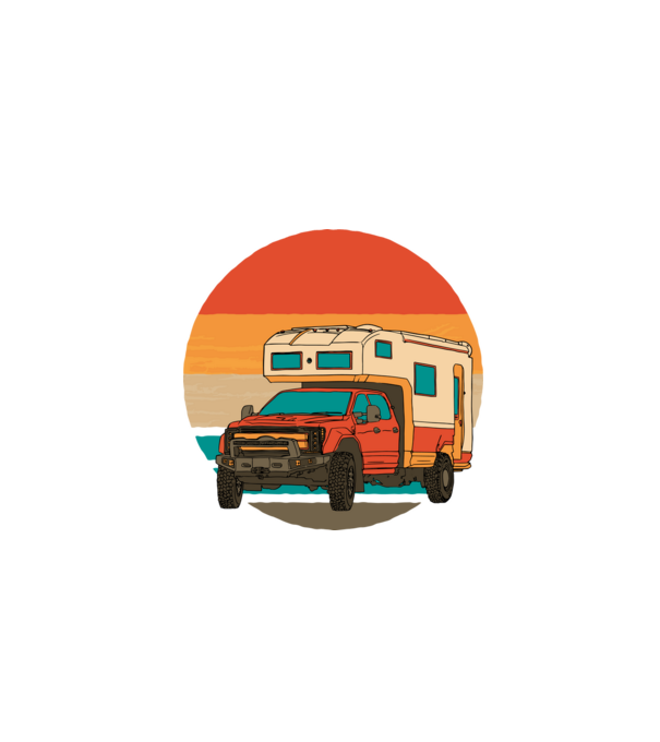 Campervan Retro model negru pe tricou