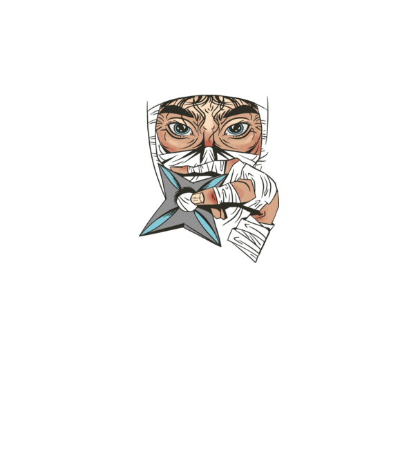 Cap de ninja model negru pe tricou